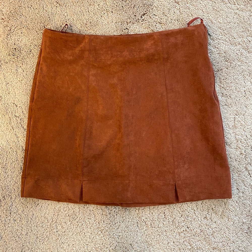 Rust colored suede skirt